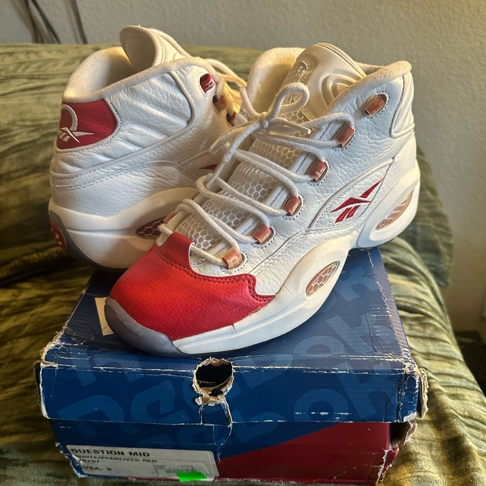 Allen Iverson question mid pearlized red size 9